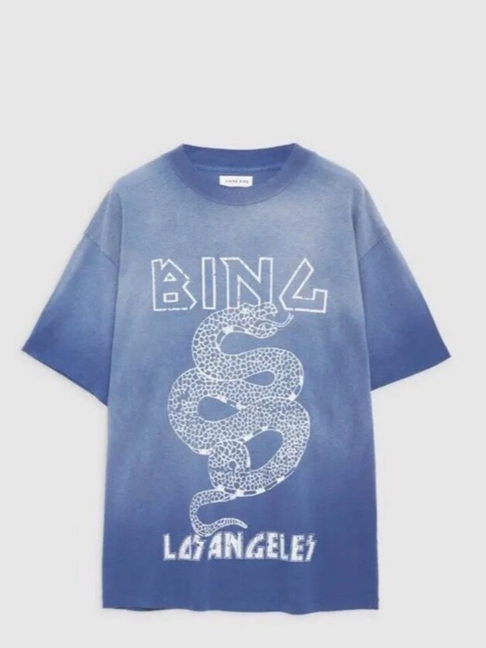 Anine Bing Ashton Snake Tee in Washed Electric Blue Women's Size Large